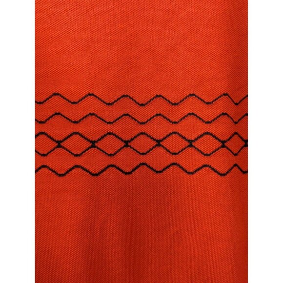 Red Bell Sleeve Knit Dress With Black Geometric Pattern By Nina Leonard  XL - Picture 3 of 8